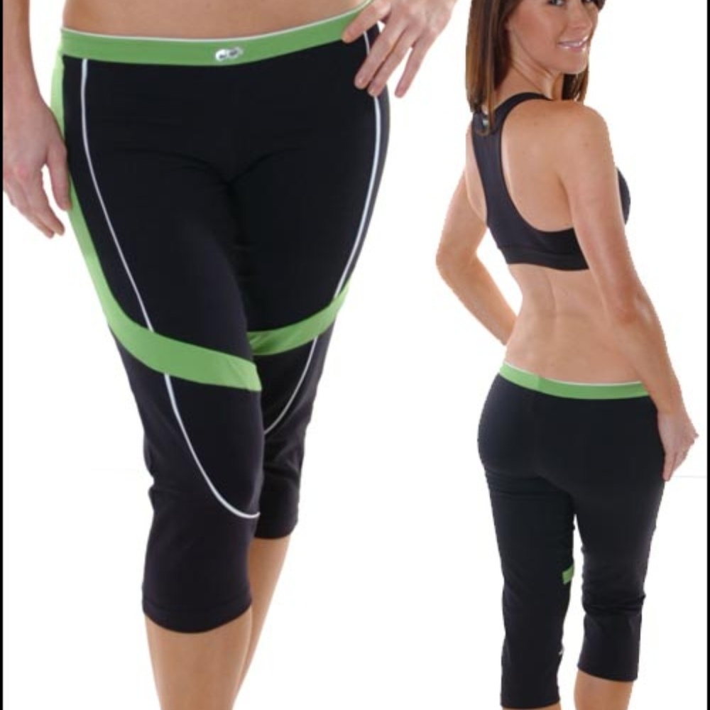 Brazilian Compression Capri Black Green Small 2-4